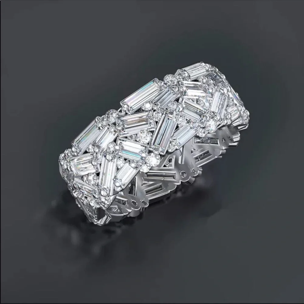 *NEW* Luxury  Princess Cut Diamond Eternity Ring